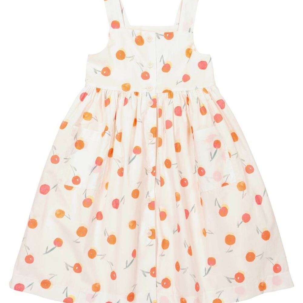 Bonpoint White Dress with Orange and Pink Print